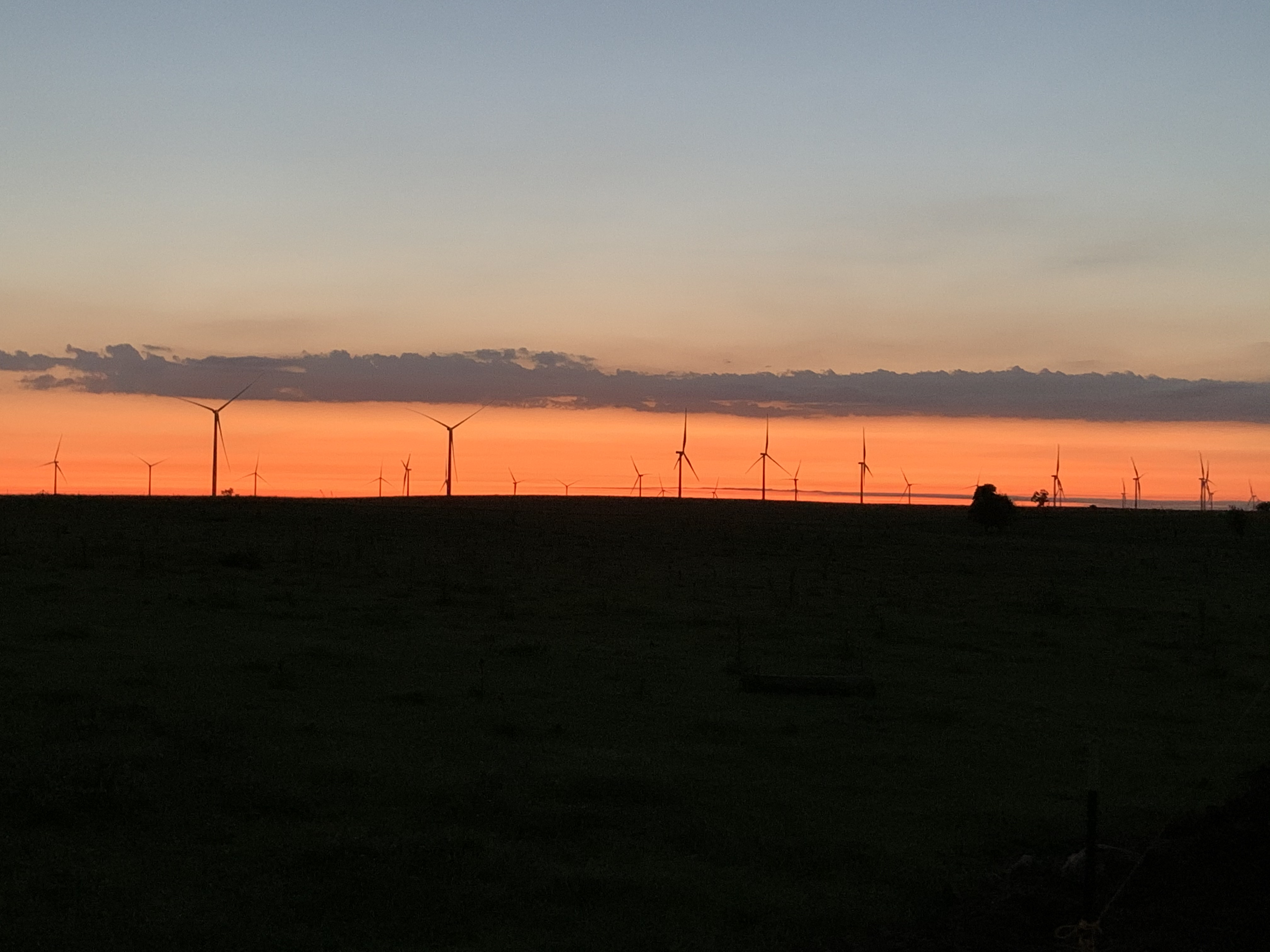 Turbines at sunset
