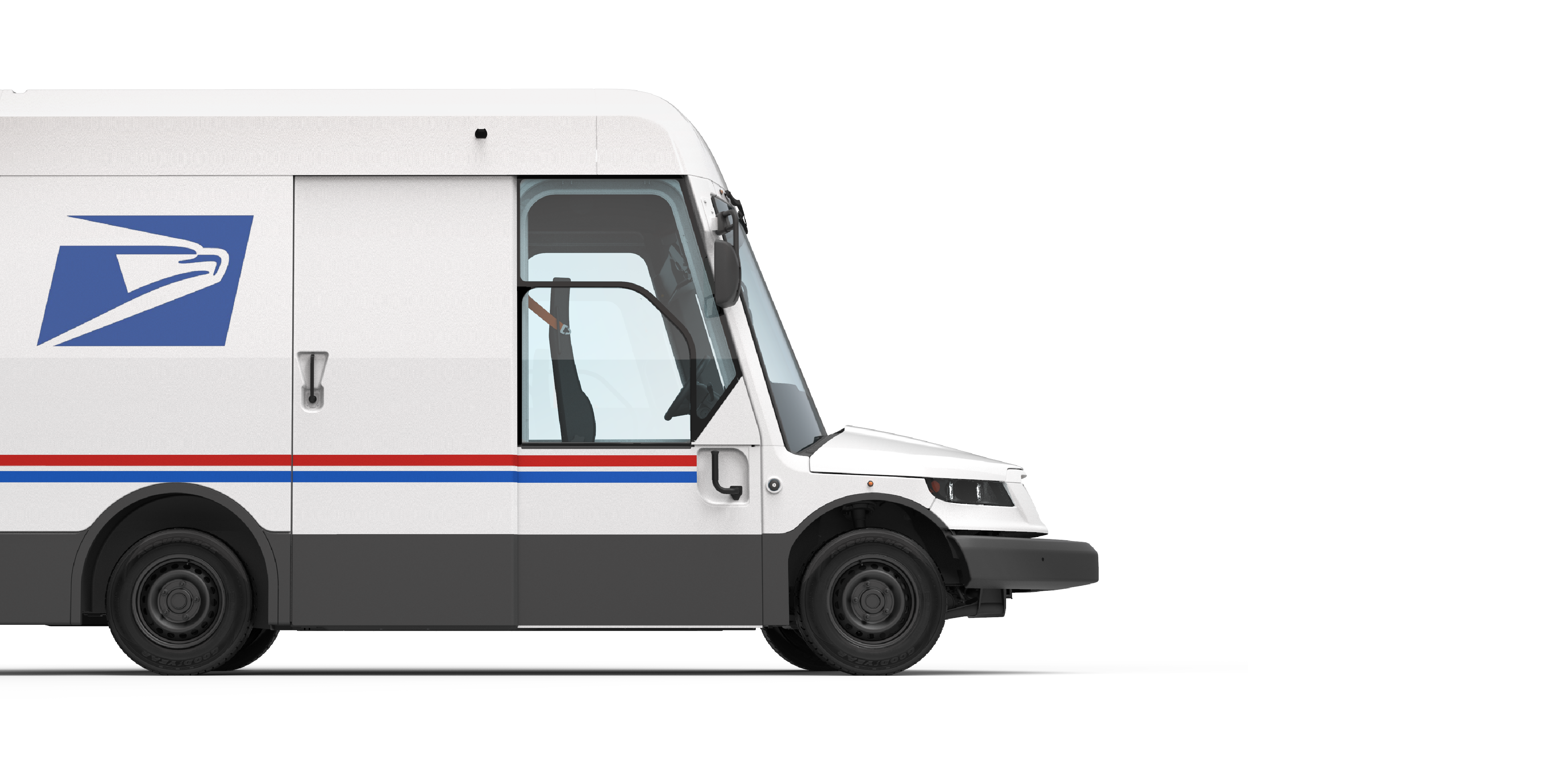 side view of USPS vehicle